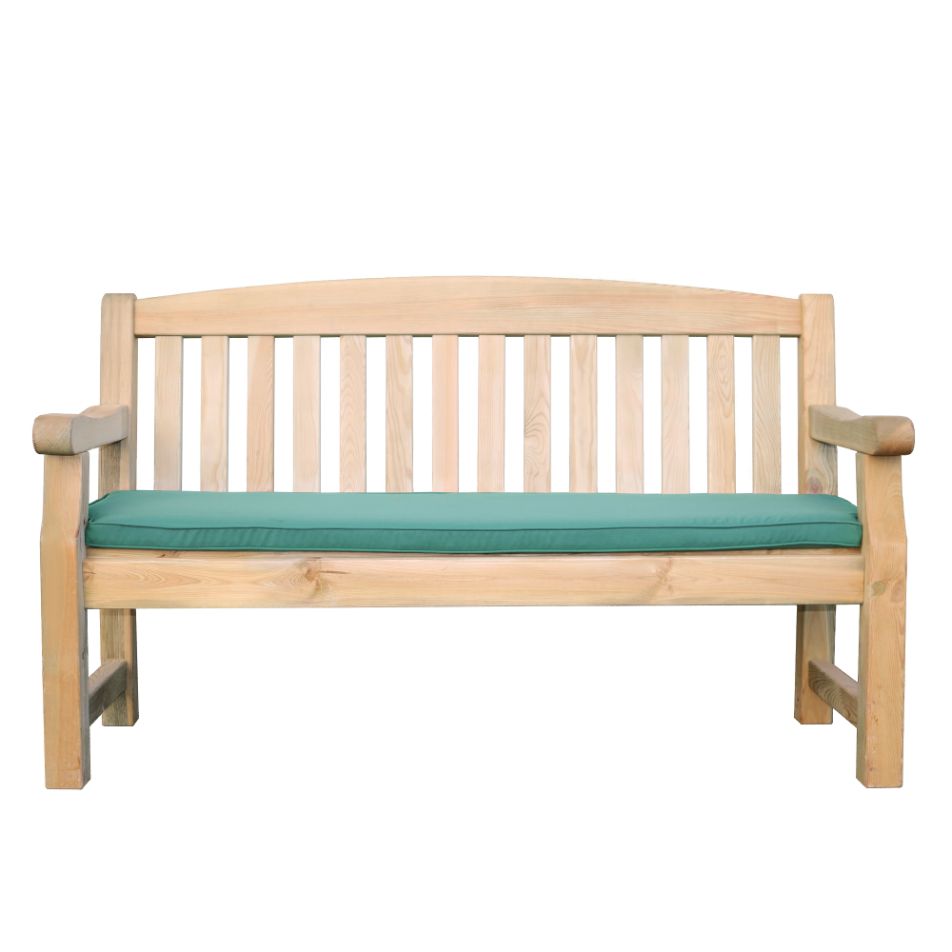 Emily Bench 3 Seater (5ft) Green Seat Pad