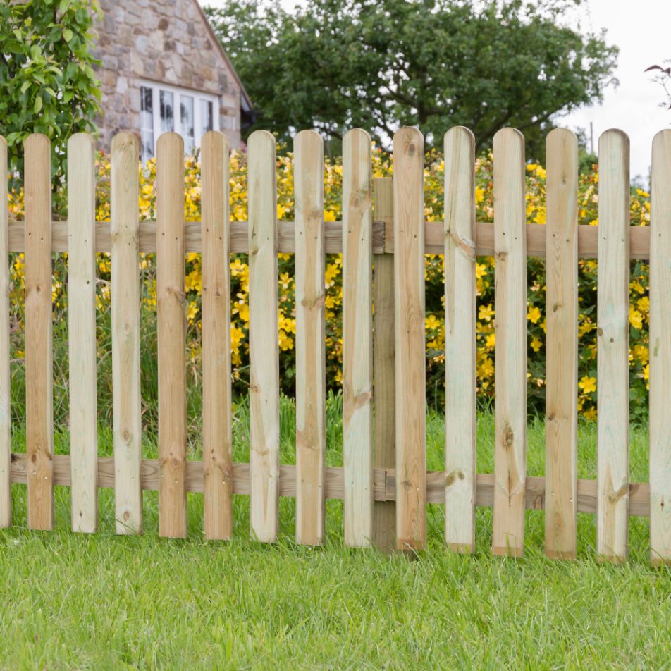 Rounded Top Picket Pale Fence Panel